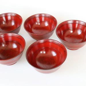 お椀 汁椀 木製 羽反り 布貼り 根来 赤 5...の詳細画像1