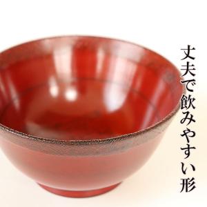 お椀 汁椀 木製 羽反り 布貼り 根来 赤 5...の詳細画像2