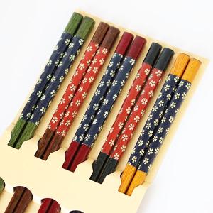 木製箸5膳セット 浮世絵 版画 北斎 広重 富士山シリーズ 葛飾