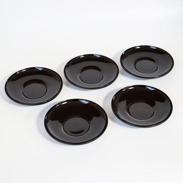 茶托 日本製 だるま 溜塗り 5枚 茶たく コースター 茶受け 茶器 おしゃれ 来客 業務用 割れな...