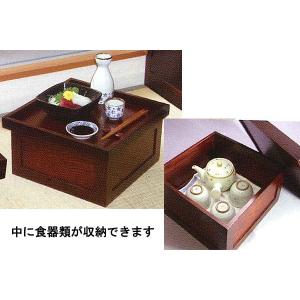 箱膳 隅切 お膳 漆塗り 木製 漆器 茶櫃 お...の詳細画像3