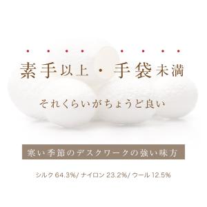 手袋 グローブ シルク ウール 送料無料 指な...の詳細画像1