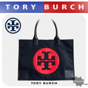 トリーバーチ TORY BURCH バッグ NYLON ELLA COLOR BLOCK TOTE トートバッグ ネイビー×チェリーアップルレッド