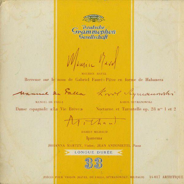 ＜中古LPレコード＞ラヴェル：フォーレの名による子守歌，ファリャ：スペイン舞曲，シマノフスキ：夜想曲...