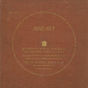 ＜中古LPレコード＞モーツァルト：Ｐｆ・木管のための五重奏Ｋ．４５２，　アダージョとロンドＫ．６１７，ＣｌトリオＫ．４９８