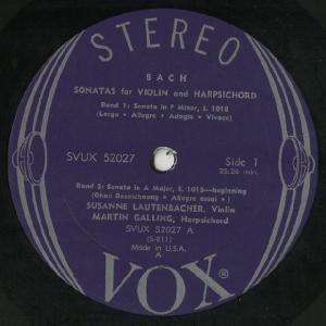 <中古LPレコード>バッハ:Vnソナタ(全6曲...の詳細画像1