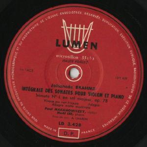 <中古LPレコード>ブラームス:Vnソナタ1番...の詳細画像1