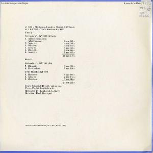 <中古LPレコード>モーツァルト:セレナーデ4...の詳細画像1