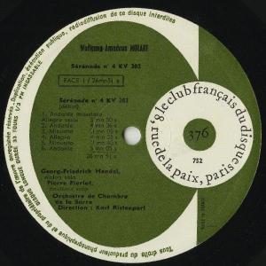 <中古LPレコード>モーツァルト:セレナーデ4...の詳細画像3