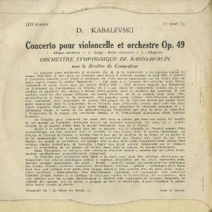 <中古LPレコード>カバレフスキー:Vc協奏曲...の詳細画像1
