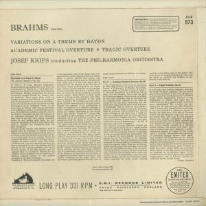 <中古クラシックLPレコード>ブラームス:ハイ...の詳細画像1