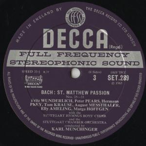 <中古クラシックLPレコード>バッハ:マタイ受...の詳細画像3