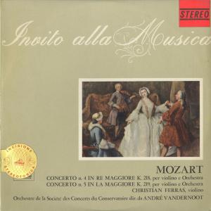 ＜中古クラシックLPレコード＞モーツァルト：ヴァイオリン協奏曲4番K.218，5番K.219/Ｃ.フェラス（ｖｎ）Ａ.ヴァンデルノート指揮パリ音楽院ｏ.