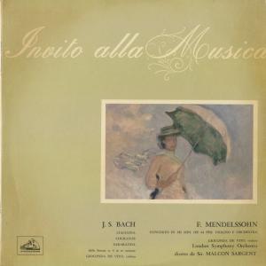 ＜中古クラシックLPレコード＞メンデルスゾーン：ヴァイオリン協奏曲，バッハ/Ｇ.デ・ヴィート（ｖｎ）Ｍ.サージェント指揮ロンドンｓｏ./伊HMV：QIM 6360