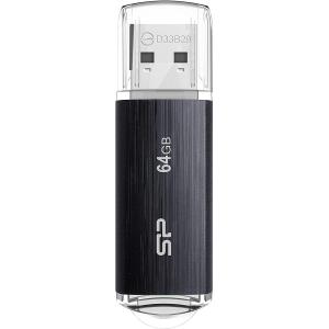 シリコンパワー USBメモリ 64GB USB3.1 &amp; USB3.0 ヘアライン仕上げ Blaze...