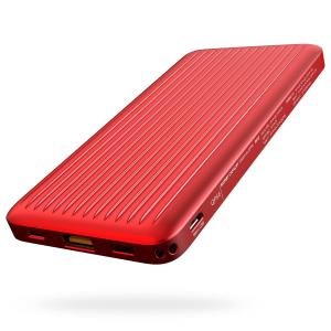 シリコンパワー モバイルバッテリー 10000mAh 急速充電 PD 18W / QC3.0  QP66 レッド SP10KMAPBKQP661R