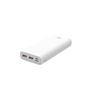 シリコンパワー モバイルバッテリー 20000ｍAh Type-C入出力 QC3.0/PD対応 LED残量表示  PSE適合 ホワイト SP20KMAPBKC20QCWJE  TypeA_ microBケーブル1本同梱