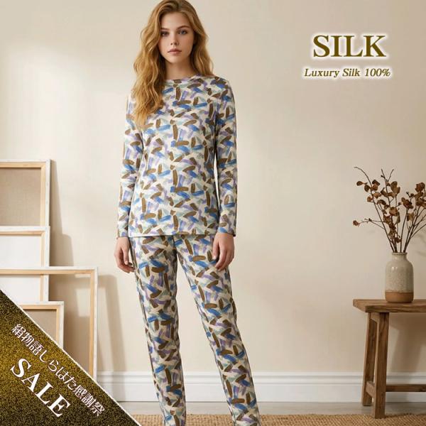 婦人丸首ニットシルク100％パジャマ 限定商品 701 ピンク 43%OFF