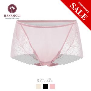 P10倍再入荷　 肌シルク100％ シルクレースショーツ  華やかなレースがおしゃれ お試しプライス36％OFF｜silk-health