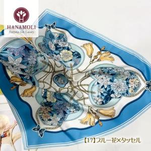 美しい光沢が贅沢なシルク100%サテンスカーフ...の詳細画像1
