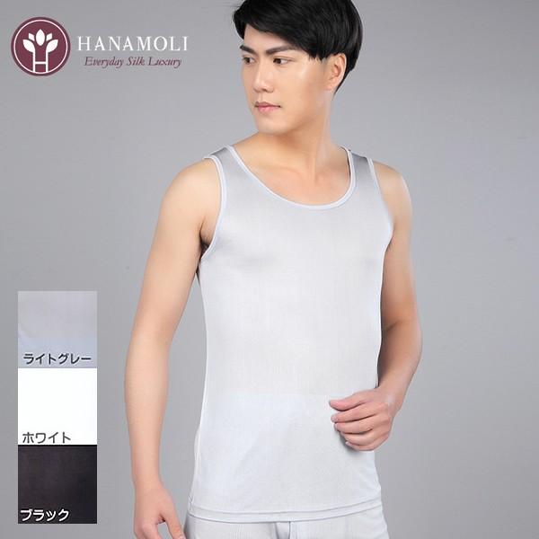 年中快適定番絹インナー シルク100％メンズタンクトップめずらしい3色展開 811