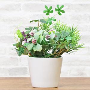 造花 観葉植物 シュガーバインとフラットグラス...の詳細画像1
