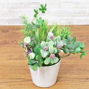 造花 観葉植物 シュガーバインとフラットグラス...の詳細画像2
