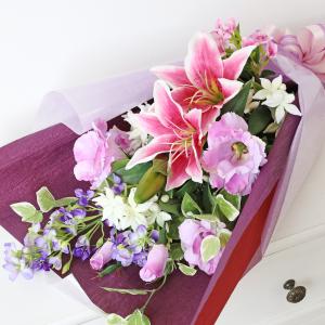 造花 ソフトピンクローズとユーカリの花束 シルクフラワー CT触媒