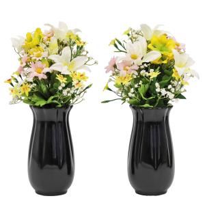 仏花 造花 ユリと小菊の小花束一対 (花器付き...の詳細画像3