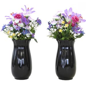 仏花 造花 ユリと小菊の小花束一対 (花器付き...の詳細画像4