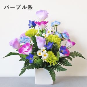 お供え 造花 トルコキキョウとデージーのアレン...の詳細画像1