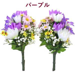 仏花 造花 カラフルな菊の小花束一対 仏壇用 ...の詳細画像3