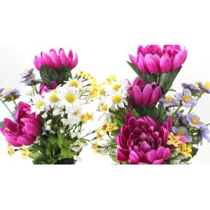 仏花 造花 菊とダブルカラーのデージーの小花束...の詳細画像5