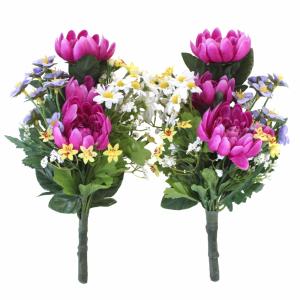 仏花 造花 菊とダブルカラーのデージーの小花束...の詳細画像4