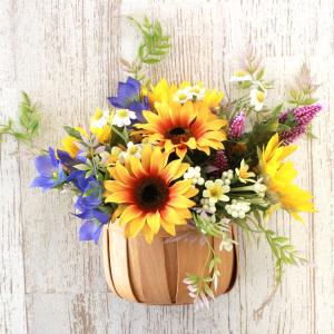 造花 ヒマワリとベリーのアレンジ ひまわり 向日葵 CT触媒 シルク