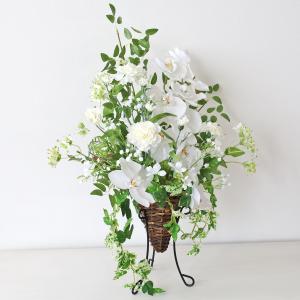 造花 白い胡蝶蘭の清楚なスタンド型のフラワーア...の詳細画像2