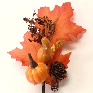 造花 パンプキン ピック VD6610 ハロウィン スプレー 単品 かぼちゃ 実もの シルクフラワー tan｜silkflower