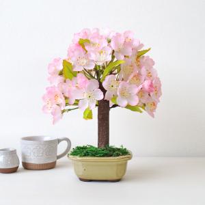桜 造花 ミニさくら盆栽仕立てアレンジ シルク...の詳細画像1
