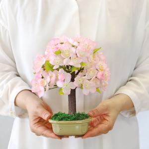 桜 造花 ミニさくら盆栽仕立てアレンジ シルク...の詳細画像3