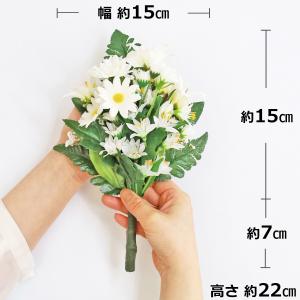 仏花 造花 白いリリーの小花束一対 仏壇用 小...の詳細画像2