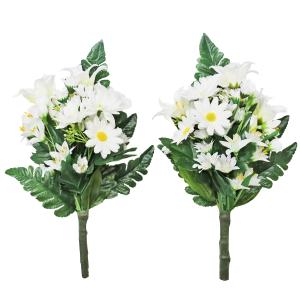 仏花 造花 白いリリーの小花束一対 仏壇用 小...の詳細画像4
