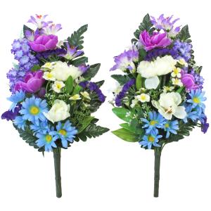 造花 仏花 りんどうとクレマチスの花束一対 CT触媒 シルクフラワー お