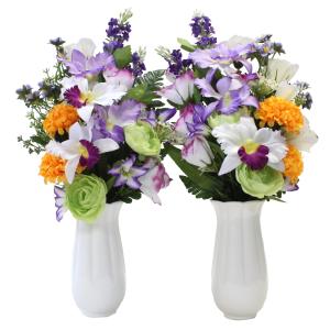 仏花 造花 カトレアとトルコキキョウの花束 一...の詳細画像3