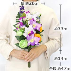 仏花 造花 カトレアとトルコキキョウの花束 一...の詳細画像2