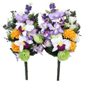 仏花 造花 カトレアとトルコキキョウの花束 一...の詳細画像4