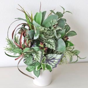 造花 観葉植物 フェイク ラムズイヤーとペペロ...の詳細画像2