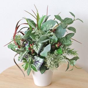 造花 観葉植物 フェイク ラムズイヤーとペペロ...の詳細画像4