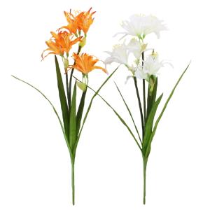 造花 ワイルドネリネリリィ 44cm VA2531 オレンジ・ホワイト 橙 白  シルクフラワー CT触媒 tan｜silkflower