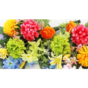仏花 造花 カラフルダリアとオダマキの花束 一...の詳細画像5