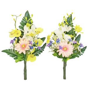 仏花 造花 モカラとオンシジュウムの小花束一対...の詳細画像3